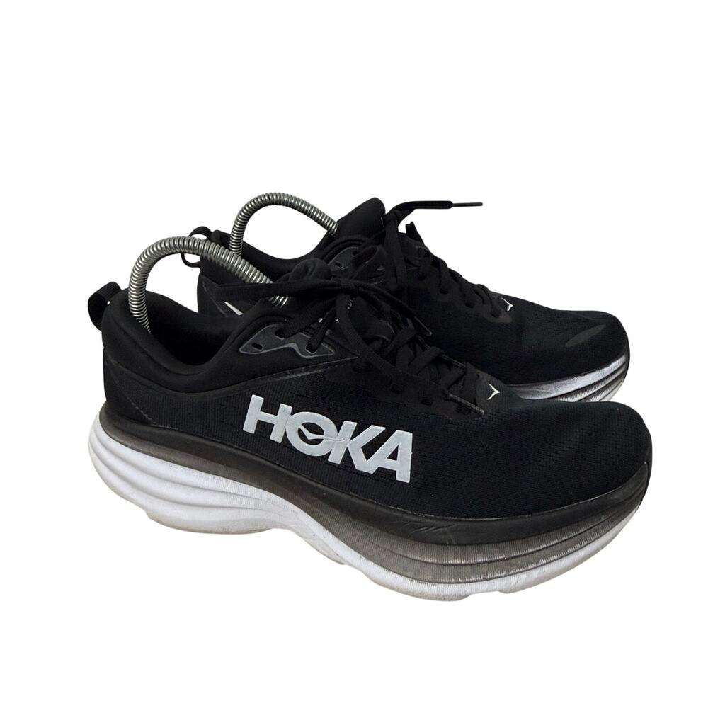 Hoka One One Bondi 8 Shoes Women’s Size 11 D Wide Running Black White
